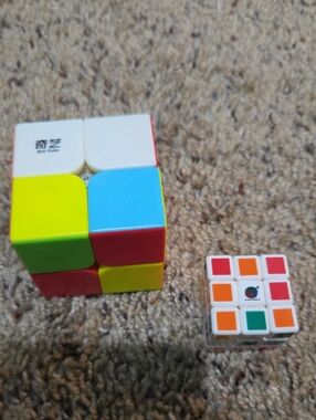 QiYi 2x2 And Mini 3x3 Puzzle Cube- Multicolor Kids Toy